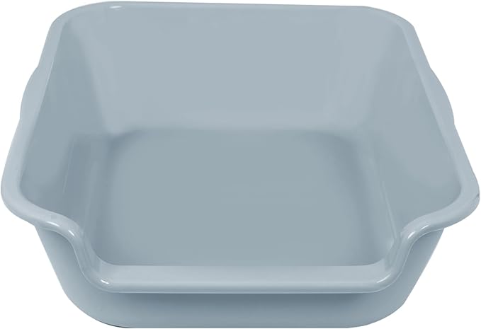 1 Pack of Extra Large Cat Litter Box (ABS Material), Low Entry Senior Litter Pen for Geriatric Kitty Big Cats, Jumbo Pet Safe Litter Boxes Tray for Indoor Pets Potty (Gray, 20" L x 15.5" W)
