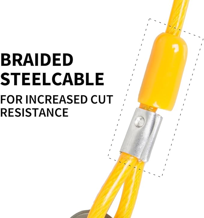 Dog tie Out Cable, 10/20/25/30/50/70/100 feet, Suitable for Dogs up to 350 pounds, Dog Cable with Swivel Buckle, Lightweight, Non-Winding, for Outdoor Camping, Yard Dog Cable (Yellow, 100FT)