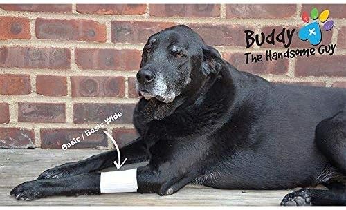 Basic Leg Bandages for Dogs, Cats, Pets -First- aid Non Adhesive Fur Friendly, Soft Stretch Wound Care, hot Spots, Fungus, Adjustable Fastening Strap Value Pack (LG/XL 12-Pack)