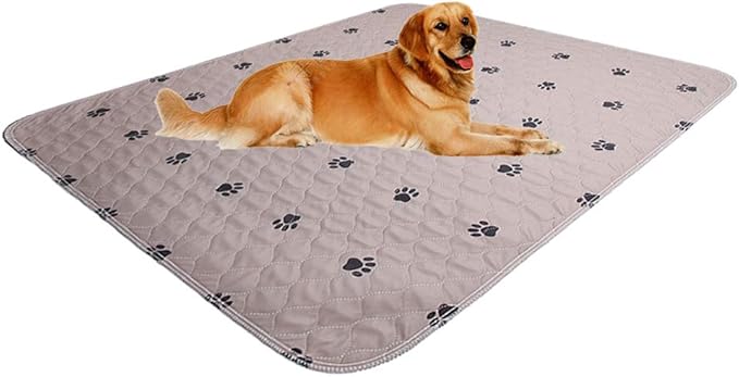 SincoPet Washable Dog Pee Pads with Puppy Grooming Gloves,Puppy Pads,Reusable Pet Training Pads,Large ,Waterproof Pet Pads for Dog Bed Mat,Super Absorbing Whelping Pads,48x48 Inch (Pack of 2)