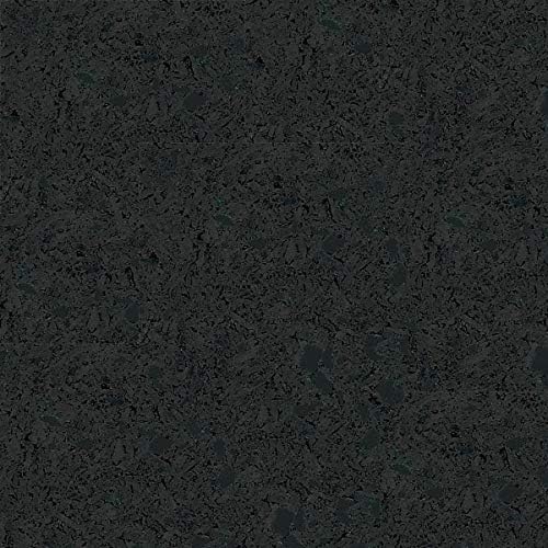 American Floor Mats 1/4in (7mm) Thick Solid Black 4' x 16' Heavy Duty Rubber Rolls, Protective Exercise Mats, Home Gym Rubber Flooring