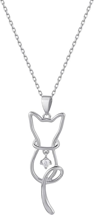 S.Leaf Cat Lover's Necklace - Cat Pendant for Women, Birthday Gifts for Her & Friends