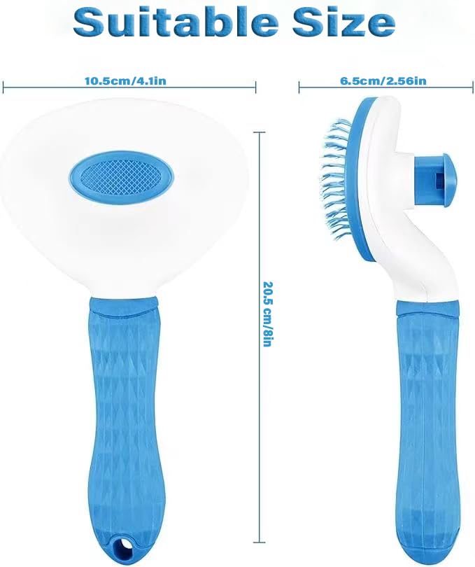 Self Cleaning Slicker Brush for Dogs & Cats, Dog Brush For Shedding, Cat Brush & Dog Brush with Massage Particles, Deshedding Brush, Hair Brush Puppy Brush for Haired Dogs