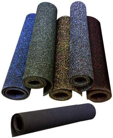American Floor Mats 1/4in (7mm) Thick 10% Green 4' x 8' Heavy Duty Rubber Rolls, Protective Exercise Mats, Home Gym Rubber Flooring