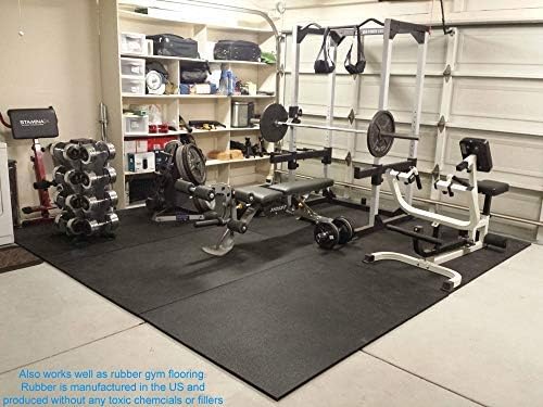 American Floor Tiles - Heavy Duty Stall Tiles - Stable/Horse Tiles - Thick, Durable Rubber Flooring Solid Black 12' x 12' Set 1/2" Thick (36 Tiles Total)