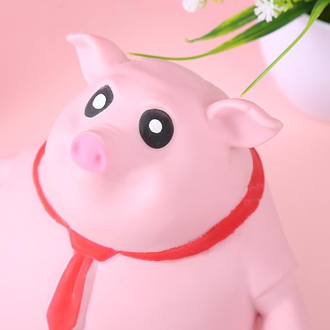 Stretchy Glue-Sand Filled Rubber Pig, Latex Piglet Soft Decompression Doll Toy, Animal High-Elastic Stretchable Decompression, Decompression Toy for Adults and Children (Pig-L)
