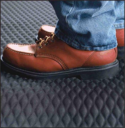 American Floor Mats Hog Heaven Premium 7/8" Black & Black Border 4' x 10' Nitrile Backed Anti-Fatigue Comfort Mat