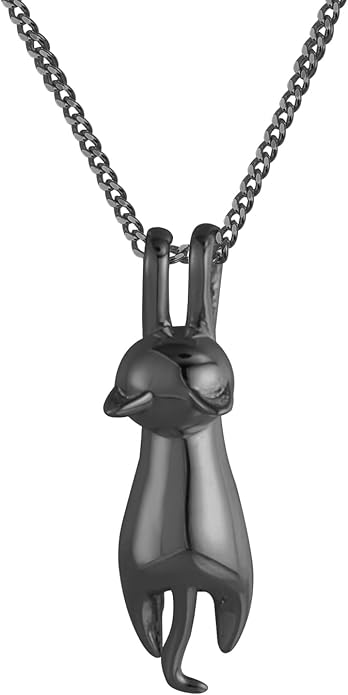 S.Leaf Sterling Silver Cat Necklace - Kitten Jewelry for Women, Cat Mom Gifts
