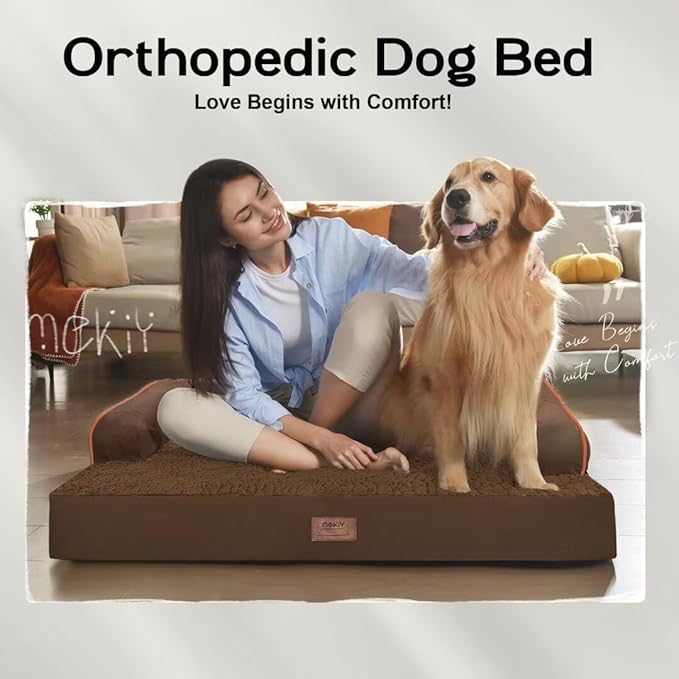 Small Dog Bed Orthopedic Washable Cat Bed Memory Foam Couch Sofa Comfy Pet Beds with Waterproof Removable Cover & Non-Slip Bottom