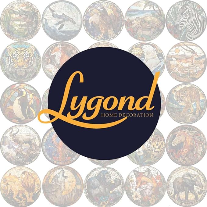 Lygond Metal Sign Tin Sign Circular Stained Glass Eagle Bathroom Decor For Club 12×12 Inches