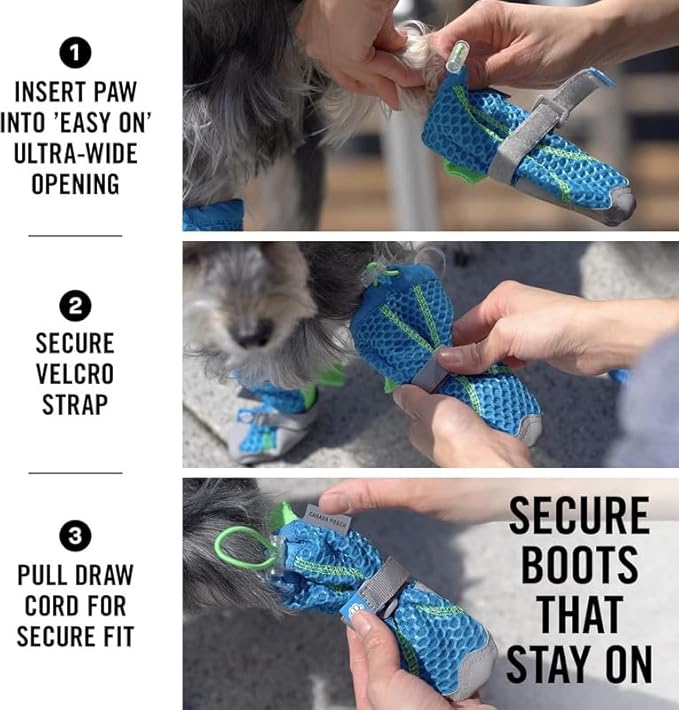 Canada Pooch Dog Boots for Hot Pavement - Dog Boots & Paw Protectors with Anti Slip Rubber | Water Friendly, Breathable Dog Shoes for Hot Days, Great for Dogs Neon Pink - Size 1