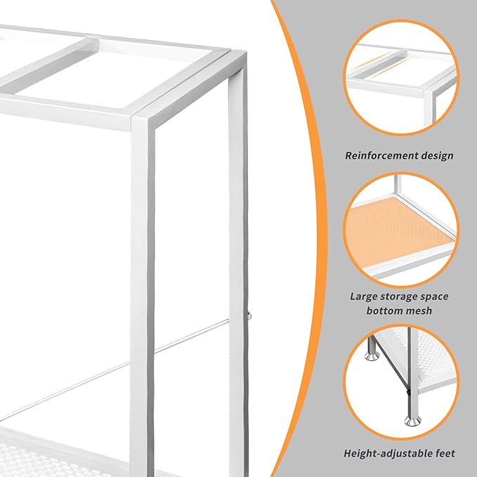 Fish Tank Stand: The Perfect 10 Gallon Metal Aquarium Stand Measuring 22.8" W x 10.6" D x 31.3" H to Fit Your Aquatic Display Needs. (10 Gallon-White)