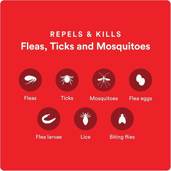 Ultra Flea And Tick Prevention For Dogs - Dog and Puppy Treatment and Control - Mosquito Repellent - Large, Fast Acting Waterproof Topical Drops, 4 Month Supply