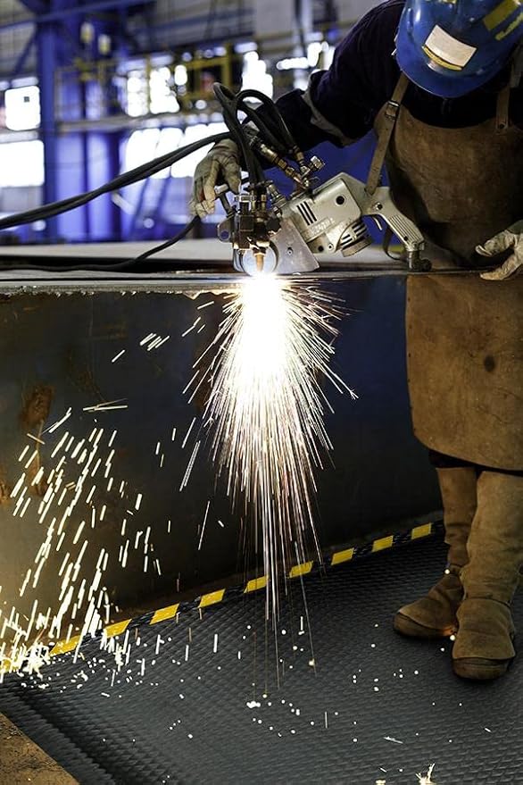 American Floor Mats Hog Heaven Premium 7/8" Black & Black Border 5' x 10' Nitrile Backed Anti-Fatigue Comfort Mat