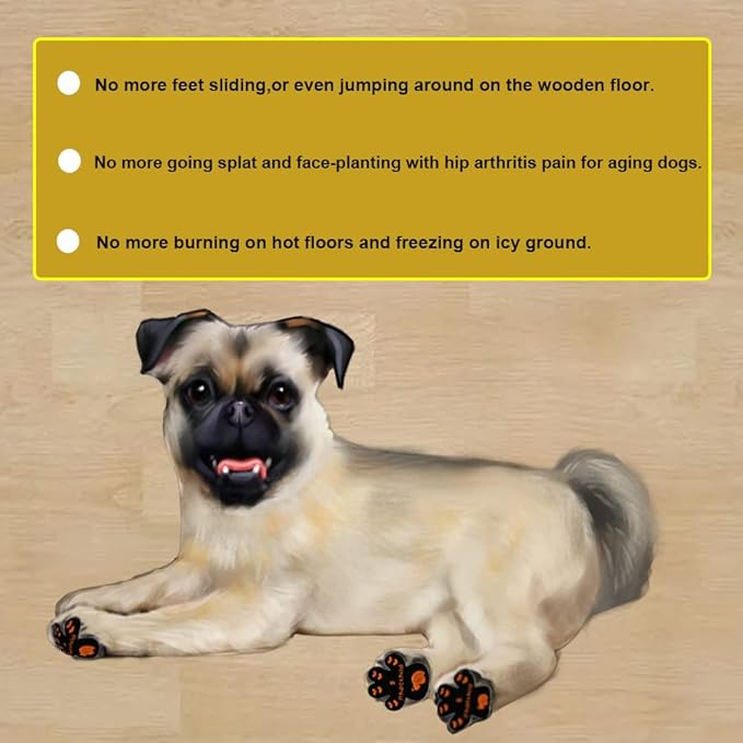 Dog Paw Pads Anti-Slip Grips,Dog Paw Protectors for Senior Dogs on Hot Pavement,Provides Traction to Keep Them from Slipping on Smooth Floors 20 sets-80 Pads Multicolor XXL