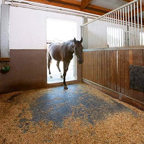 American Floor Mats - Heavy Duty Stall Tiles - Stable/Horse Tiles - Thick, Durable Rubber Flooring Solid Black 1 Corner Tile 1/2" Thick
