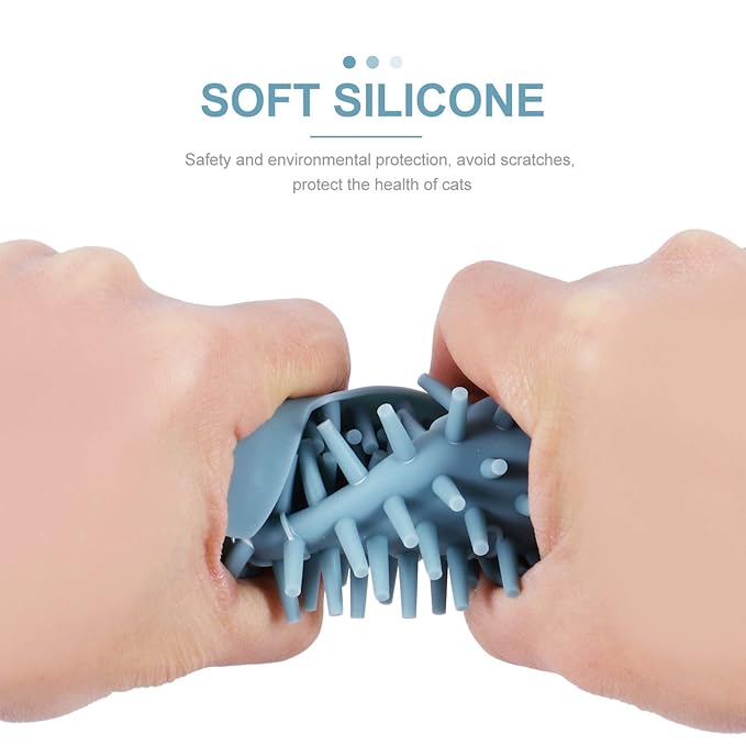 Scicalife Cat Self Groomer Cat Brush Wall Corner Massager Tool Silicone Cat Face Scratcher Medium