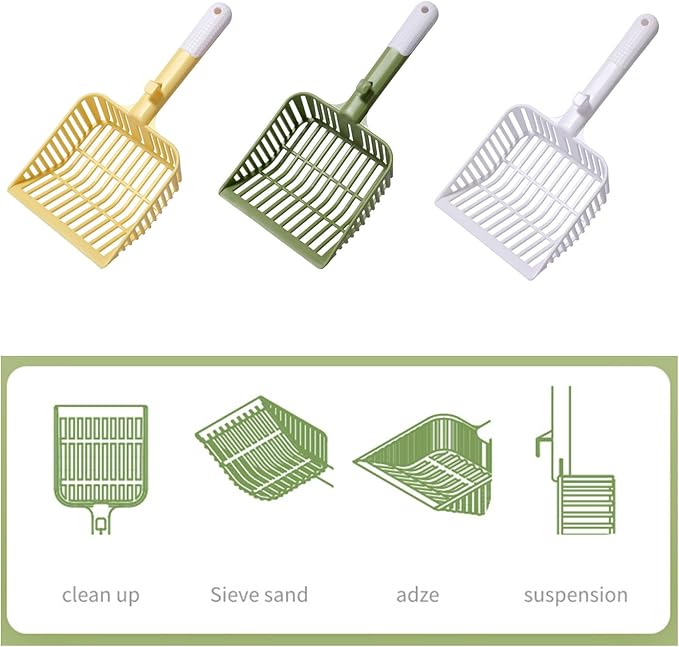Cat Scooper for Litter Box, Cat Litter Scoop, Kitty Litter Scoop, Cat Poop Collector, All in One Litter Scoop Pet Litter Sifter (White)