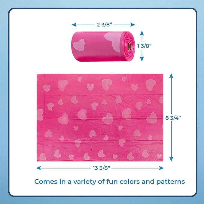 Best Pet Supplies Dog Poop Bags for Waste Refuse Cleanup, Doggy Roll Replacements for Outdoor Puppy Walking and Travel, Leak Proof and Tear Resistant, Thick Plastic - Assorted Colors, 240 Bags
