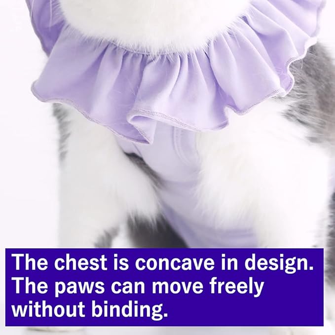 Cat Recovery Suit for Abdominal Wounds and Skin Diseases,Breathable Surgical Recovery Shirt After Surgery Wear Anti Licking Wounds,E-Collar Alternative for Female Cats Kitten(RSC01-purple-s)