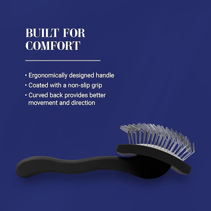 Chris Christensen Big K Dog Slicker Brush for Dogs (Goldendoodles, Labradoodles, Poodles), Groom Like a Professional, Fluff Detangle Style, Saves Time Energy, Black, Medium