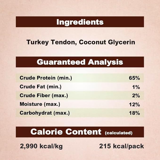 Afreschi Natural Turkey Tendon Ring (L) 1 Unit per Pack, Dog Treats for Signature Series, All Natural Human Grade Puppy Chew, USA-Sourced Turkey Tendon, Hypoallergenic, Rawhide Alternative