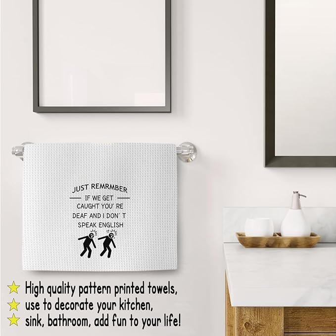 Sarcastic Bar Kitchen Bathroom Decor Towels - Funny Housewarming Kitchen Dish Towels Gift for Family Friends Colleagues, Funny Bathroom Hand Towels Decor 16″×24″