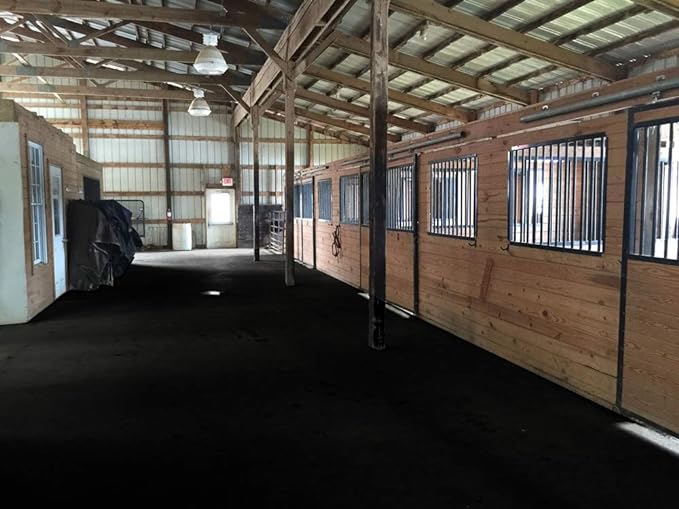 American Floor Mats - Horse/Stable Mats - Heavy Duty Stall Mats - Thick, Durable Rubber Flooring Solid Black 3/8" Thick - 4' x 25' Roll