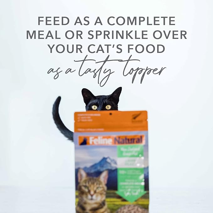 Feline Natural High Protein Dry Cat Food, Freeze-Dried Diet with 98% Meat, Organs & Seafood, No Peas, Grains, or Artificial Additives, Made in New Zealand, Lamb, 11oz