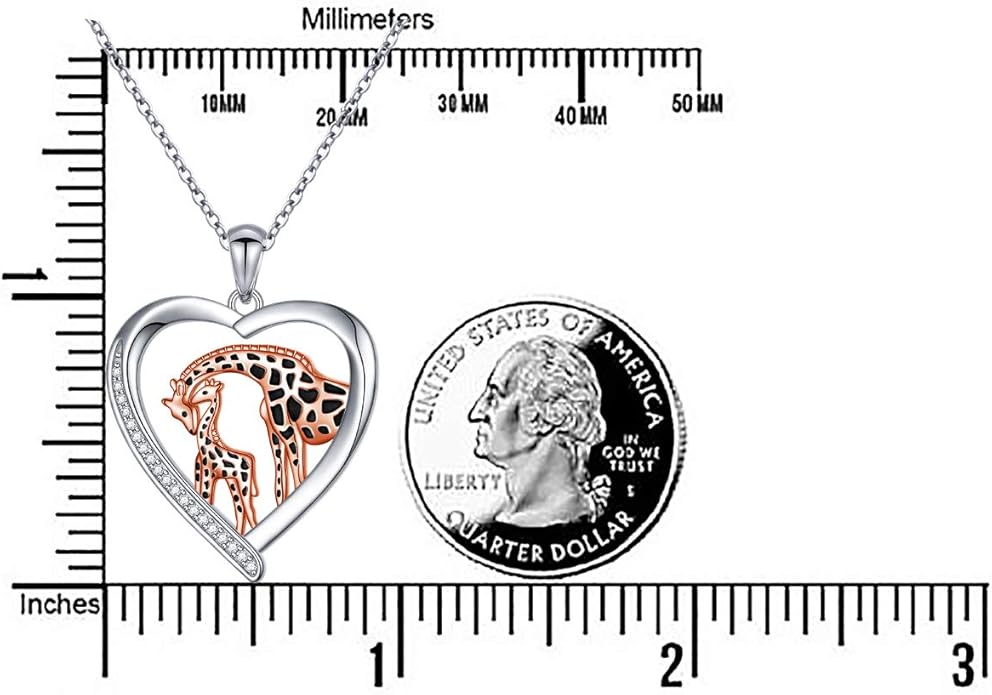S925 Sterling Silver Mother Daughter Necklace Forever Love Giraffe Panda Dolphin Animal Pendant Jewelry for Women Adults
