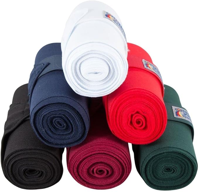 Dura-Tech Standing Wraps for Horses | Color Green | Optimal Comfort & Support | Ideal for Post-Exercise & Trailering | Right Tension Application | Secure Closure