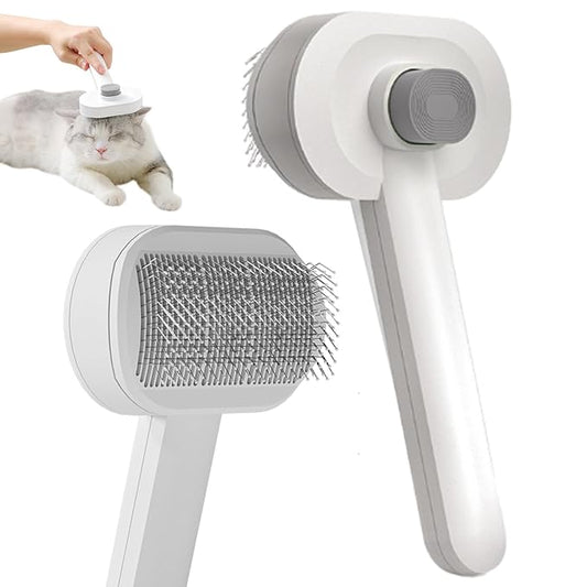 Self Cleaning Cat Brush，Air Cushion Massager Brushes，Airbag Massage Comb Brush for Long or Short Haired Cats Dogs, Removes Loose hair & Tangles, Promote blood circulation，Grooming Brush