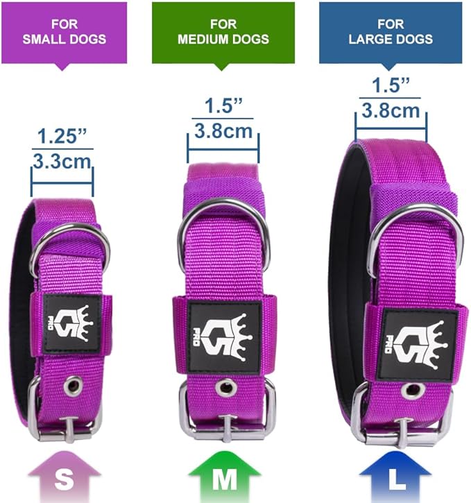 TSPRO Tactical Dog Collar 1.5 Inch Wide Thick Dog Collars with Heavy Duty Metal Buckle, Durable, Strong, Adjustable for Medium to Large Dogs (Camo Blue M)