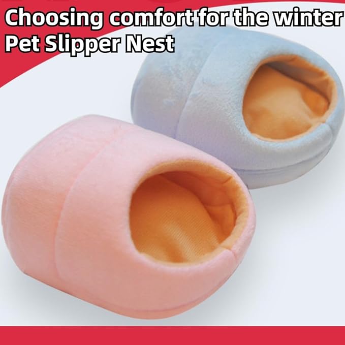 Rat Hamster House Bed Winter Warm Small Pet Squirrel Hedgehog Chinchilla Rabbit Guinea Pig Bed House Cage Nest Hamster Accessories (Pink,Large)