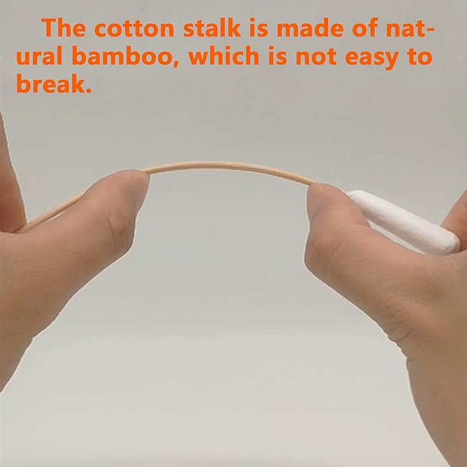 6 Inch Long Cotton Swabs of Medium and Large Pets Ears Cleaning or Makeup 400pcs