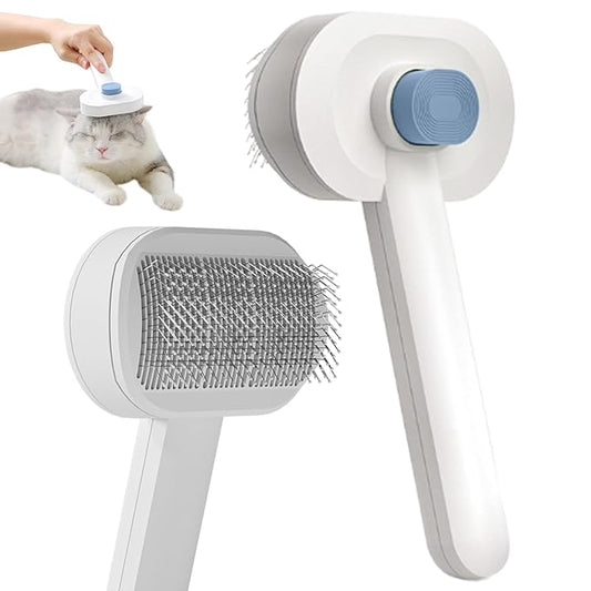 Self Cleaning Cat Brush，Air Cushion Massager Brushes，Airbag Massage Comb Brush for Long or Short Haired Cats Dogs, Removes Loose hair & Tangles, Promote blood circulation，Grooming Brush