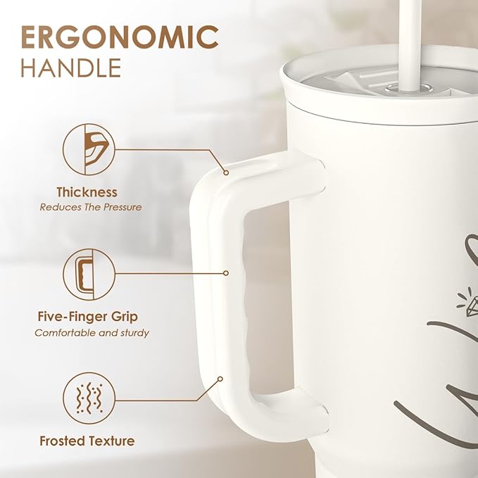 SANDJEST Gift for Wife from Husband – 40oz Insulated Stainless Steel Tumbler with Handle and Straw, Gifts for Anniversary, Birthday, Christmas, Valentine, Coffee Travel Mug