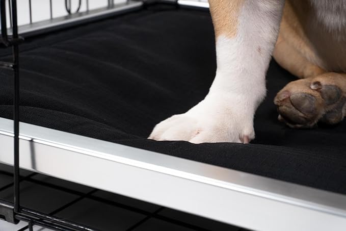 K9 Ballistics Chew Proof Armored Padded Dog Crate Bed, Virtually Indestructible, Legs Included (Blue Quartz, Medium (35" L x 22" W x 4.5" H))