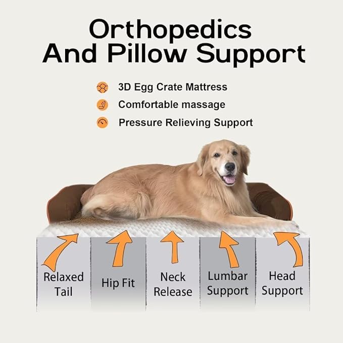 Small Dog Bed Orthopedic Washable Cat Bed Memory Foam Couch Sofa Comfy Pet Beds with Waterproof Removable Cover & Non-Slip Bottom