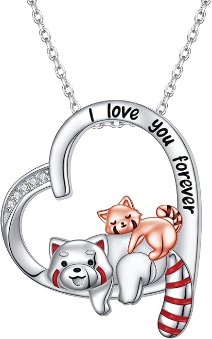 S925 Sterling Silver Mother Daughter Necklace Forever Love Giraffe Panda Dolphin Animal Pendant Jewelry for Women Adults