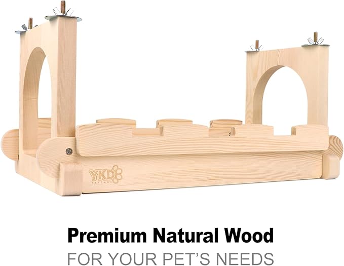 YKD Chinchilla Wood Suspension Bridge, Hanging Large Small Animal Wooden Bridge Platform, Small Animals Habitat Toy for Chinchillas Sugar Gliders Rats Squirrel