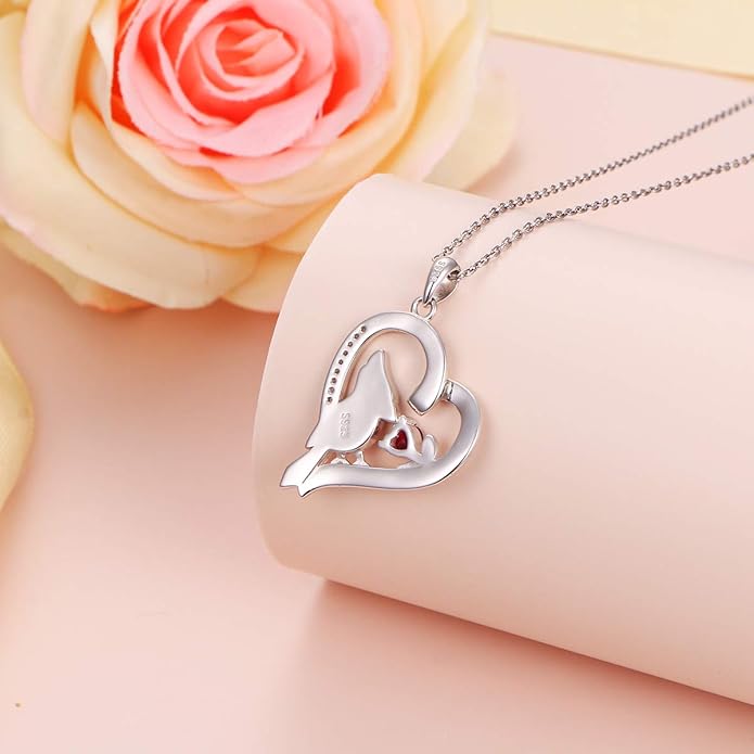 S925 Sterling Silver Mother Daughter Necklace Forever Love Giraffe Panda Dolphin Animal Pendant Jewelry for Women Adults
