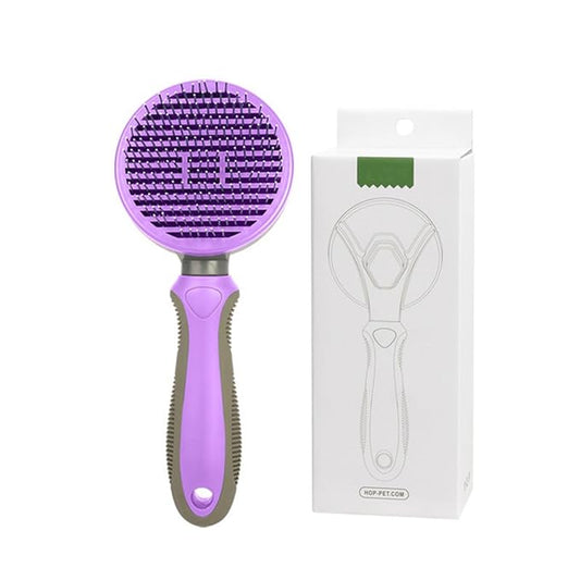 Self Cleaning Slicker Brush,Dog Brush & Cat Brush,Removes Loose hair & Tangles,Skin Friendly & Promote Circulation-Purple