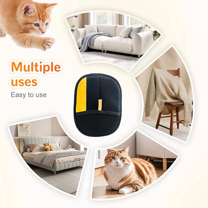 Pet Hair Removal Glove for Cats & Dogs, 2025 Upgrade Pet Hair Remover Glove, Electrostatic Pet Hair Removal Gloves for Dogs and Cats, Reusable Pet Hair Remover Glove (1)