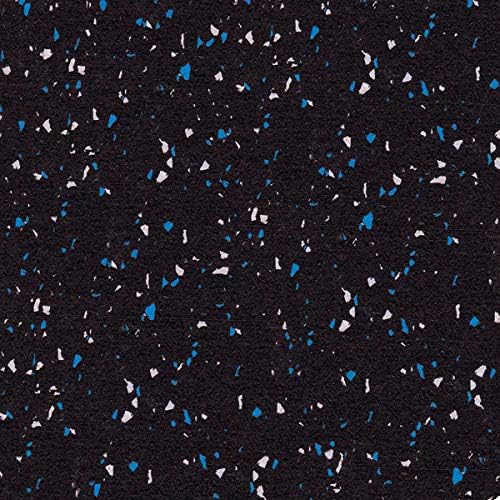 American Floor Mats 1/4in (7mm) Thick 10% Blue/Grey 4' x 7' Heavy Duty Rubber Rolls, Protective Exercise Mats, Home Gym Rubber Flooring