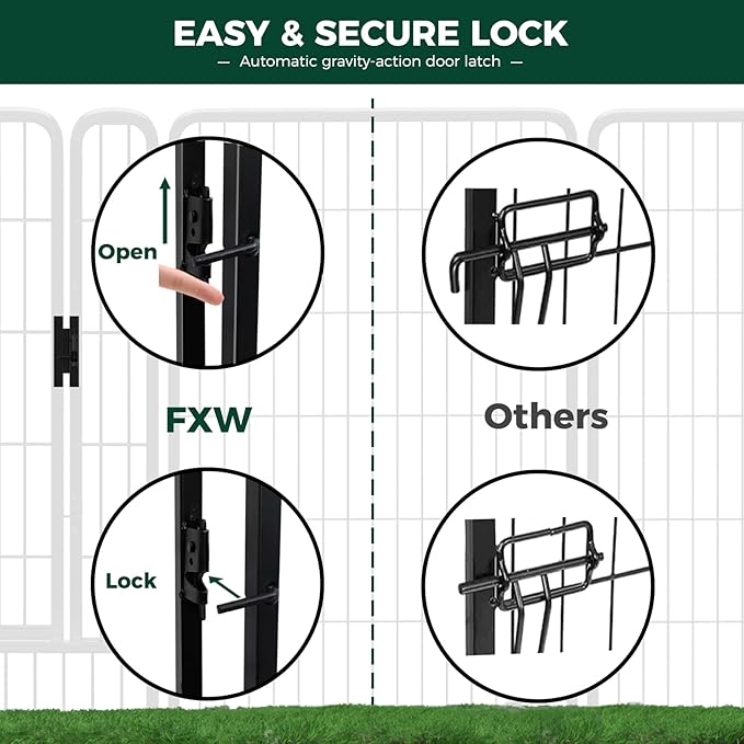FXW Rollick Unleashed Dog Playpen for Indoor, Yard, RV Camping, 32 inch 8 Panels for Small and Medium Dogs│Patented