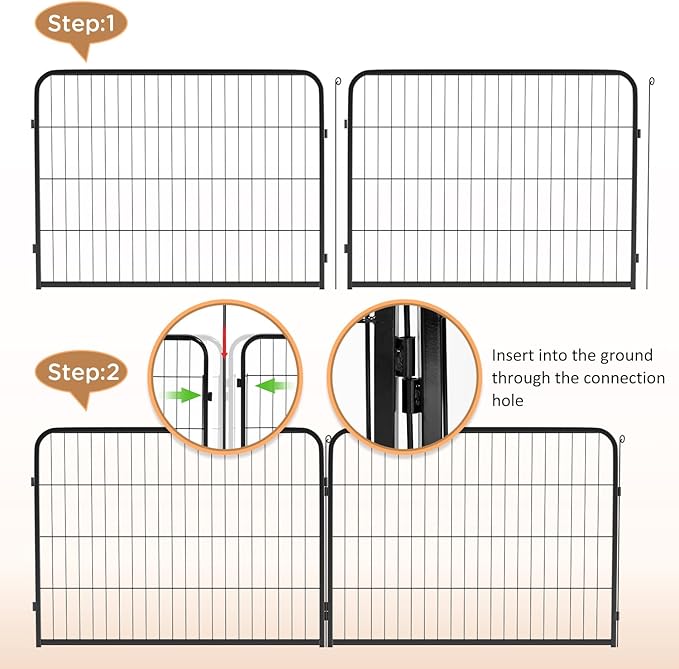 BestPet Dog Playpen Indoor 40 inch 12 Panels Metal Dog Pen Pet Dog Fence Outdoor Exercise Pen with Doors,Pet Puppy Playpen for RV Camping Yard, Black
