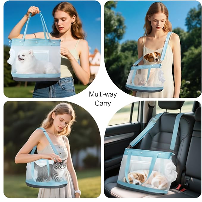 Dog Purse Carrier for Small Dogs Cat Kitty Puppy Rabbit Bunny Dog Cat Bag Carrier for Animals up to 22lbs Soft Sided, Collapsible Pet Carrier Sling for Outing Travel Vet-Dark Blue
