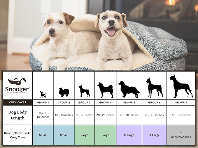 Snoozer Luxury Cozy Cave Dog Bed - Indoor Dog Bed with Cover Cave, Covered Calming Burrow for Medium & Large Sized Pets with Blanket Attached, Enclosed, Washable - XL, Sapphire