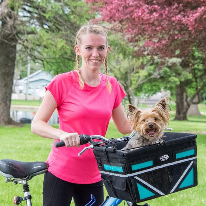 TRAVELIN K9 Pet-Pilot MAX Dog Bicycle Basket Carrier | 8 Color Options for Your Bike (Blue)